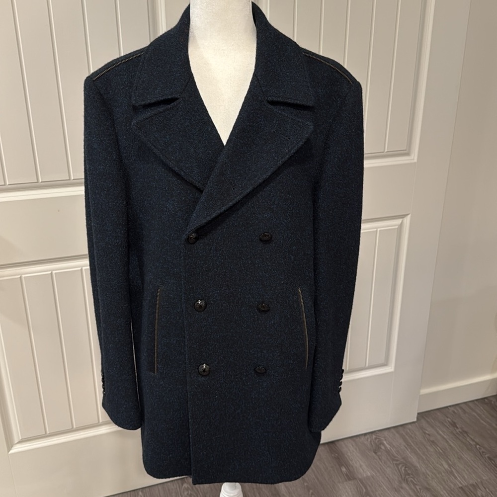 John Varvatos Luxe Wool Blend Pea Coat